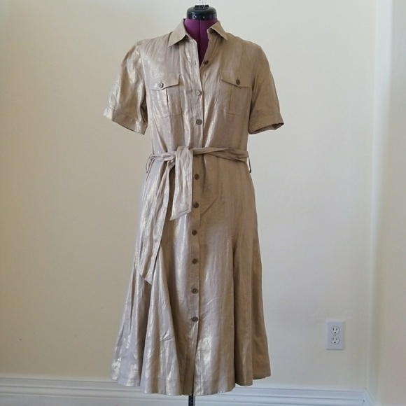 ralph lauren linen shirt dress